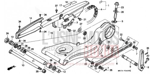 SWINGARM/CHAIN CASE VFR750RJ de 1988